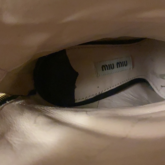 Miu Miu platform suede boots black & gold size 36 - Picture 4 of 7